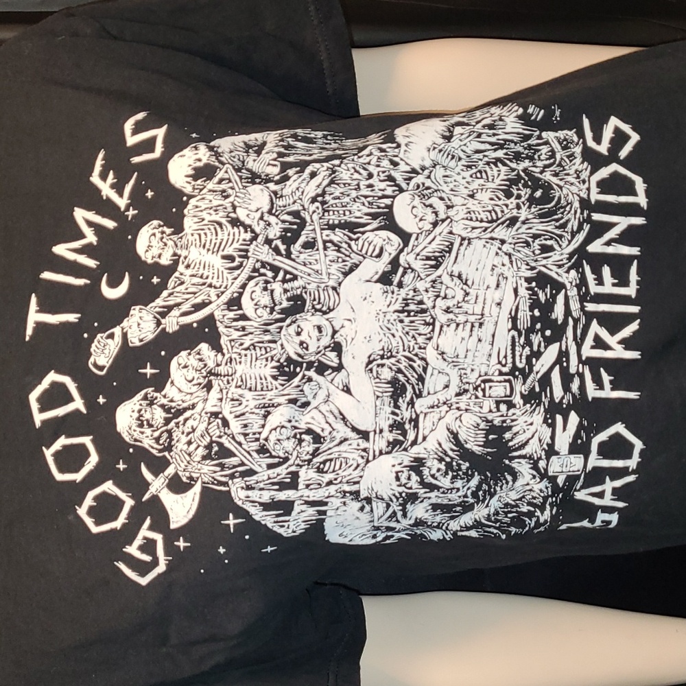 Lurking Class by Sketchy Tank x Stikker Good Times Bad Friends Black Top